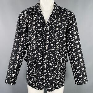 ENGINEERED GARMENTS Size M Black White Cotton Blend Floral Jacket